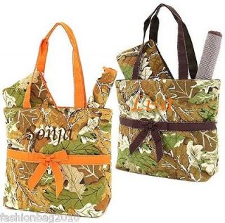 Personalized 3Pcs Camouflage Diaper Bag QUILTED Tote Pouch Change Pad
