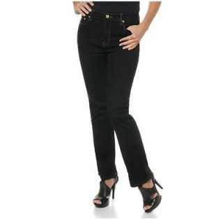 Diane Gilman DG2 Denim Boot Cut Jeans Solid BLACK with Gold Rivets
