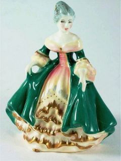 Royal Doulon small figurine   HN3244   Souhern Belle   Green dress wih