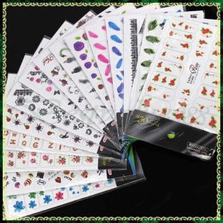 15 Designs Nail Art Tips Stickers Decal French Style Transfer