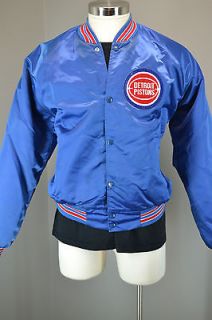 Vintage Detroit Pistons Mens Blue Varsity Sports Team Coat Jacket (XL