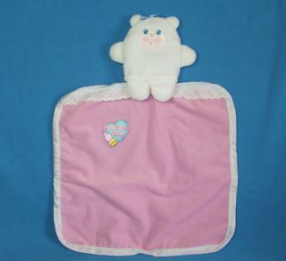 DREAMLITE BABY PINK SECURITY BLANKET WHITE BEAR PUPPET