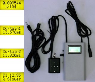 Curtain speed camera shutter tester with 4 curtain speed cells and