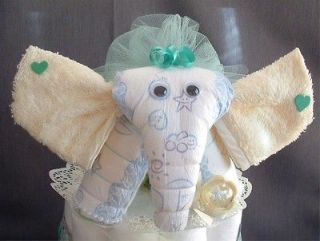 Green Yellow ELEPHANT Diaper Cake TOPPER Baby Shower Decorations