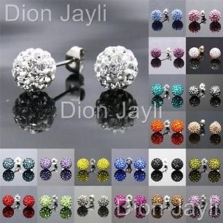 Sparkle Round Swarovski Crystal Ball Stud Earrings for Wedding Party