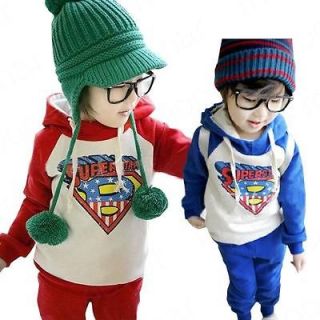 2PCS Spring&Fall Girl Boy Hoodie Superstar Pattern Outfits Track Suits