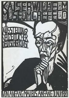 Erich Heckel Poster (German) for Kaiser Wilhelm Museum 1972 Large