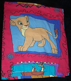 Vintage 90s Disney Lion King Twin Flat Sheet   Bedding   Fabric   VGC