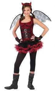 Girls Night Wing Devil Tutu Halloween Costume Fancy Dress Up Party