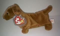 1995 Ty Beanie Baby Toy WEENIE Dog Weiner RETIRED