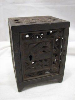 Antique Patent Cast Iron Toy Safe Still Dime Bank Ornate Toy Moore