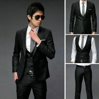 Fine Smart Mens Stylish Slim Fit Formal Wedding One Button Suit Blazer