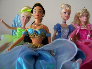 Walt Disney Sleeping Beauty, Cinderella, Jasmine, Tinker Bell Barbie