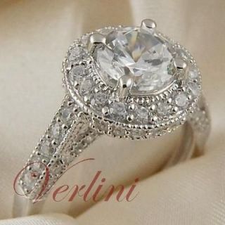 75 Ct Engagement Ring Brilliant Cut Diamond Simulated Womens Jewelry