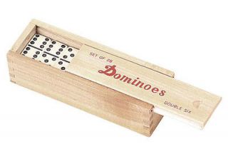Standard Double Six Ivory Tile Dominoes With Black Dots in Wooden