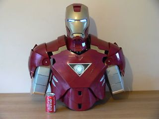 Life size Iron man 2 Mk VI Avengers fibreglass bust with removable
