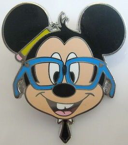 2012 Disney Mickey Mouse Nerd Face Lanyard Pin
