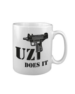 UZI Does It (Machine Gun) MUG UK Printed ( Commando Marines SAS Army