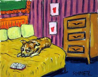 CHihuahua NAP on a bed dog art Set of Notecards