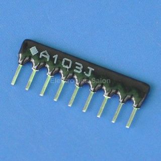 20x 1K OHM Thick Film Network Array Resistor, SIP 9 Bussed Type.