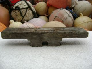 12 inch OLD WOOD SHIP BOAT DOCK CLEAT CHOCK DECOR (#0198)