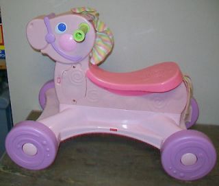 Fisher Price Pink Ride On Musical Horse Toy 15 Tall