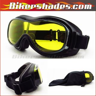 Motorcycle YELLOW COVER OVER fit over glasses goggles sunglasses ski