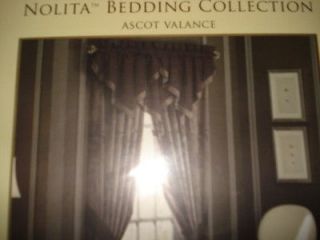 LENOX Nolita Bedding Collection Ascot Valance Black Charcoal Gray