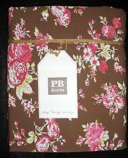 POTTERY BARN TEEN SUNWASHED FLORAL DORM DUVET TWIN BROWN