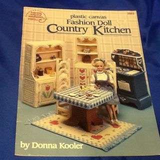 Plastic Canvas Fashion Doll Barbie Country Kitchen ASN Table Stove