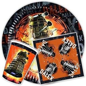 DOCTOR WHO Birthday Party, invites, banner, face mask, plates, napkins