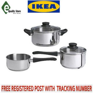 IKEA ANNONS 5 piece cookware set, glass, stainless steel   FREE