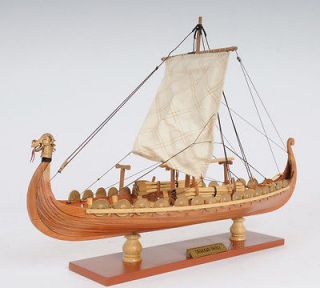 Drakkar Dragon Viking Ship Wooden Model Small 15 Built Sailboat
