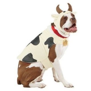NEW DOG PUPPY HALLOWEEN COSTUME FURRY EARS M 15 30 LB COW BLACK WHITE