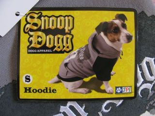 Snoop Dogg Dogg Apparel Dog Hoodie Small Black and Grey Embroidered