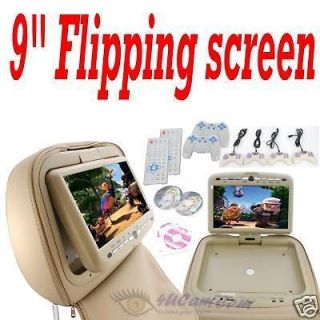 Newly listed 2 BEIGE Headrest 9 LCD Car Monitor SONY DVD Players