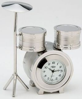 Miniature Sanis Clocks Silver Drum Set Drums Clock N47SIL