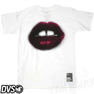 DVS Mind The Gap Mens T Shirt in White   Mouth/Lips Tee