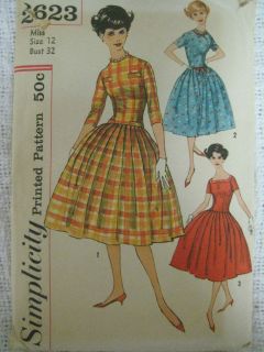 VTG 60s Simplicity Women ROCKABILLY DRESS Sew Pattern