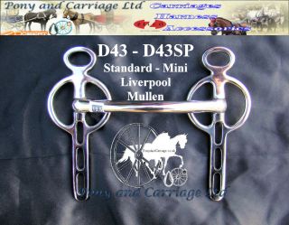 Liverpool Mullen Carriage Driving Bit Miniature   Large Horse Sizes