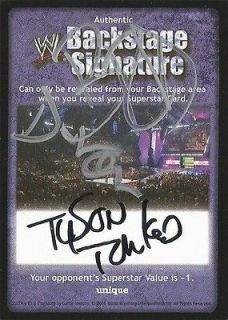 Backstage Signature Auto Card TYSON TOMKO Buh Buh Ray Dudley D Von