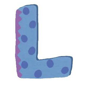 TATUTINA ADORABLE HAND PAINTED WOODEN WALL LETTER L
