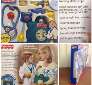Fisher Price 7Pc Medical Kit Pretend Doctor Nurse Play With Working