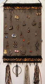 Necklace Earring Pendant Jewelry Organizer Display Holder (zebra,tiger