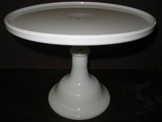 White Milk Glass cake serving stand / plate platter pedistal raised