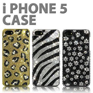 NEW iphone5 Online best Hard case Cover Swarovski Zebra Gold Black