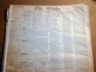 Rare Original 1833 Washington Daily Globe DC newspaper w SLAVES WANTED