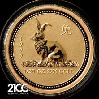 1999 Australia Year of the Rabbit $5 Gold Coin Lunar