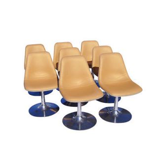 Vintage Saarinen Style Tulip Chairs with Chrome and Fabric