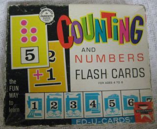 Vintage 1963 ED U CARDS Counting Numbers Flash Cards